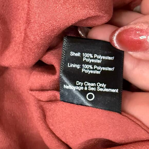 Dress the Population Burnt Orange Gold Lace Tiered V-Neck Midi Dress size S - Picture 3 of 15